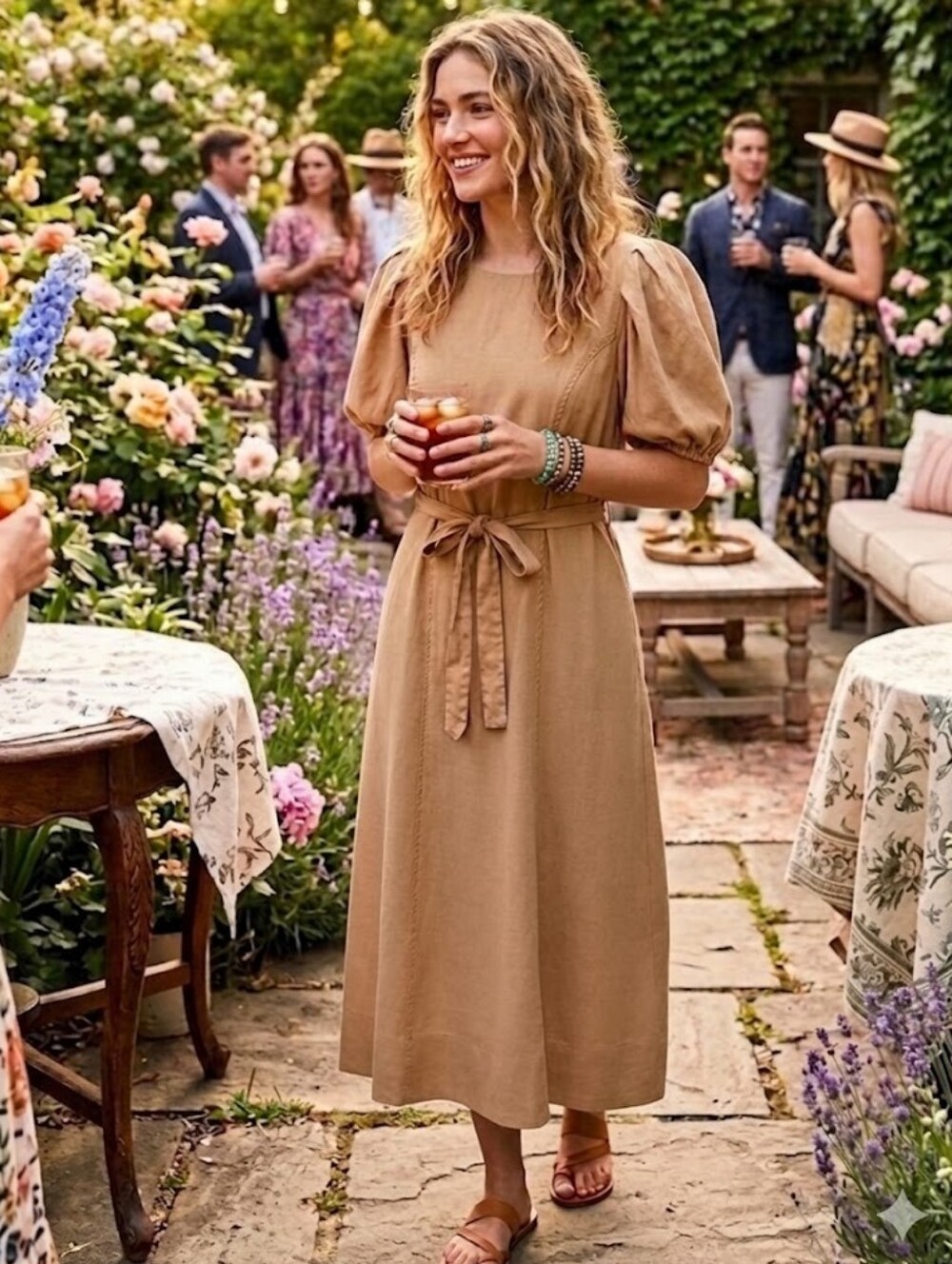 Ever New Tan Midi Dress Size 8